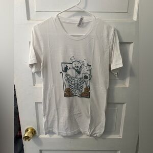 White Halloween Skeleton Tee